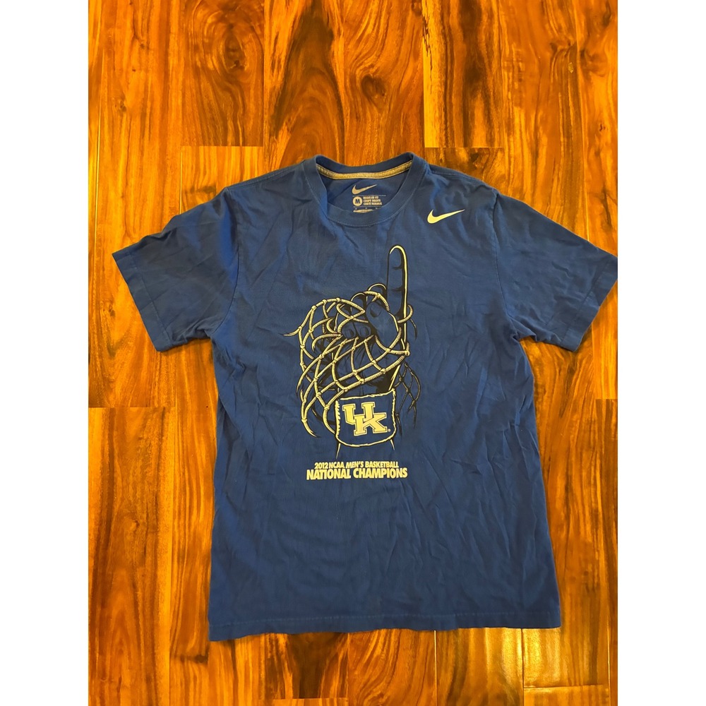 Nike Kentucky Wildcats 2012 NCAA Basketball National Champions Blue Shirt Mens M